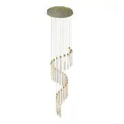 Eli & Co. Lighting Kaia Crystal Staircase Foyer Spiral Chandelier 3CCT – 30 Head