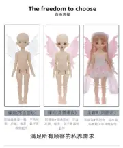 Cute 1/6 BJD Doll Resin Joint Eye Face Makeup Wings Girl Bare Doll Birthday Gift