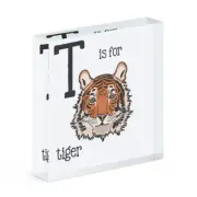 Letter T Is For Tiger Acrylic Photo Block Frame Funny Animal Alphabet