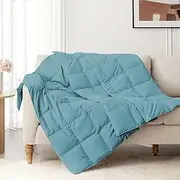 Peace nest Down Throw Blankets for Couch 177x127cm Down Blanket for Indoor and Outdoor Throw Blanket use Soft Lightweight Throw Blanket Sea Blue