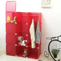 在飛比找momo購物網優惠-【H&R安室家】魔術空間12格衣櫥附門4片組合櫃