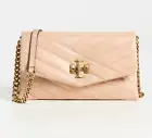NWT Tory Burch Kira Wallet On A Chain WOC Leather Crossbody Bag Devon Sand AUTHN