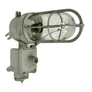 Vintage Brass Bulkhead Light With Junction Box - Painted Grey