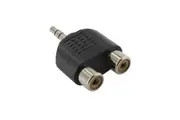 3.5mm Stereo Male to 2 x RCA Female Sockets Adaptor Plug Audio Hi-Fi