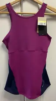 NWT Nike Yoga Open Cut Out Back Athletic Tank Top Purple Size Small