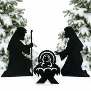Metal Silhouette Nativity Yard Signs - Home Decor - 3 Pieces
