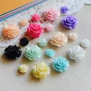50Pcs Resin Flower Decoration Crafts Kawaii Beads Flatback Cabochon Decoration