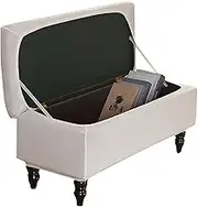 Ottoman Cover Rectangle Storage Ottoman Bench Slipcovers Velvet Folding Storage Bench Cover Footrest Stool Slipcover,White,Medium