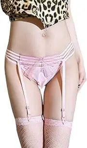 [Generic] Sexy Thong G-Strings Bikini Underwear with Suspender Panties Briefs for Women