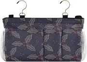 GuoChe Bedside Caddy Bed Organizer Merry Christmas Holiday Hanging Storage Bag for Bunk Hospital Beds Dorm Rooms Bed Rails