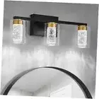 Black and Gold Bathroom Vanity Light, 3 Light Bathroom Light Fixtures, 3-Light