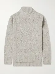 [Purdey] Purdey - Cable-knit Wool And Cashmere-blend Turtleneck Sweater - Ivory - x small x small Ivory