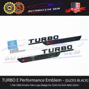 OEM TURBO E PERFORMANCE AMG Fender Emblem GLOSS BLACK Badge Mercedes C63S GLC63S