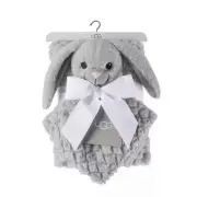 UGG Plush Gift Set- Popcorn Baby Security Blanket & Lovey Bunny Glacier Grey New