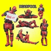 6 pcs/set Deadpool Figures Car Home Office 8-10cm Funny Cute Toys