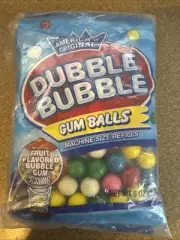 Unwrapped DUBBLE BUBBLE Machine Size Gum Balls 4.4 oz/each (Pack of 3) NEW