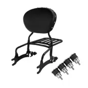 Black Backrest Sissy Bar Luggage Rack Mount Spool Fit For Indian Springfield 16+