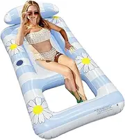 Pool Float, Inflatable Sofa Bed for Adults, Foldable Pool 60.63x32.28 inches for Outdoor Relaxation, Travel, Vacation, Beach, Backyard, Poolside Use, Comfortable Lounge