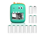 Mini Thermal Printer Multifunction Portable Sticker Maker Instant Photo Inkless Printing Support BT Connection for Smartphone with 1 Paper Roll 57mm + 10 S