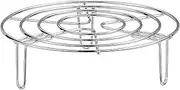 Luckious Round Air Fryer Rack, Stainless Steel Round Steam Rack, Multi-Purpose Cooking Steam Cooling Rack for Air Fryer, Steamer, Kitchen Accessories (19CM)