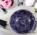 21x21 Inches Amethyst Handmade Wash Basin Amethyst Stones Sink Round Wash Basin