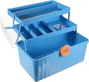 Kisangel Portable First Aid Kit, Multi-layer Medical Organizer, Clear Plastic Container, Blue