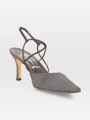Brown Pointed Toe Kitten Heels