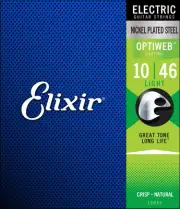Elixir 19052 Optiweb Electric Guitar Strings 10-46 Light Nickel Plated Steel
