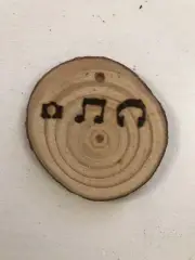 2.5” Hand Burned Pyrography Ornament “Digital Media”