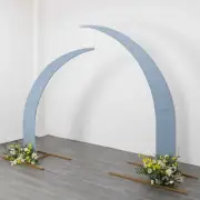 2 DUSTY BLUE Fitted Spandex Half Crescent Moon Arch BACKDROP STAND Events