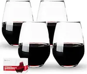 [Spiegelau] Authentis Wine Glasses Set of 4, European-Made Crystal, Modern Stemless, Dishwasher Safe, Professional Quality Drinking Glass, Gift Set, 22.4 oz