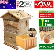 7PCS Auto Shedding Hive Honey Frame + Wooden Bee Hive House Comb Beehive Box Set