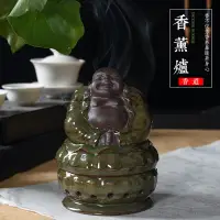 在飛比找蝦皮購物優惠-【台灣出貨】青瓷鐵胎佛像香薰爐盤香線香爐倒流香室內家用安神熏