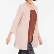 Chico's Faux Suede Topper Open Jacket Womens 4 2XL 20/22 Paris Pink NEW NWT $169