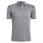 G/FORE G4 Men's Golf Line Up Mesh Golf Polo Shirt Grey Size Large $120 BNWT