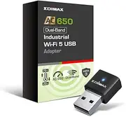 EDiMAX Wi-Fi 5 802.11ac Industrial Grade AC650 Dual-Band Wireless Networking USB Adapter for PC and Embedded Systems, Windows, Linux, Extreme Temperature Tolerance -4F to 167F, IEW-7811UTC