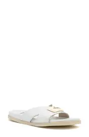 Amalfi by Rangoni Bardolino Slide Sandal in White Parmasoft Gold Hardware at Nordstrom, Size 7