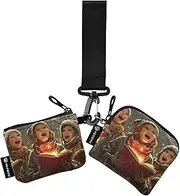 [XYMZR] Mini Zip Around Wristlet keychain Wallet Christmas Choir Snow for Women Personalized Pattern Detachable Dual Pouch Wristlet Portable Wallet Phone Coin Purse, Multi-colored, One Size