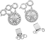 NOLITOY 2pcs Layered Necklace Clasp Multi Strands Slide Lock Clasp Jewelry Layering Spacer Clasp Necklace Connector Separator for Necklace Bracelet Making Silver