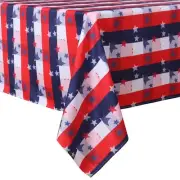LUSHVIDA 4th of July Tablecloth - Patriotic Table Cloth Checkered Rectangle T...