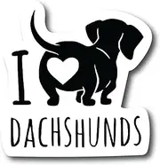 2 Pack Dachshund Decal Sticker- I Love My Dachshund- Cute Wiener Dog4.5 Inch Vinyl for Car Truck Laptop Wall |PS763|