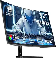 Z-Edge 32 Inch Curved Gaming Monitor 240Hz, 1ms MPRT, Full HD(1920×1080), FreeSync, 16:9 Curved Screen, 1500R VA, Ultra-Thin Bezel, 2×DP 1.4 & 2×HDMI 2.0, Breathable Lighting, Tilt Adjustable