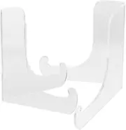 jojofuny 2pcs Acrylic Plate Stands for Display Clear Picture Holders for Plates Photos Artworks More Non Tipping Design for Weddings Events Home Decor