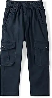 [Lartaread] Men's&Boys Cargo Pants Elastic Waist Casual Relaxed Fit Hiking Pull on Jogging Stretch Trousers with Multi-Pockets