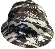Hydro Dipped Hard Hat MSA Full Brim Slate Grey Marble Splash High Gloss