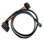 12GB/s Mini SAS Cable SFF 8643 to SFF 8639 NVMe SSD With 15 Pin SATA Power 50cm