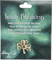 Cathedral Art (Abbey & CA Gift Shamrock Lapel Pin with Emerald Stone Carded, One Size, Goldtone