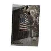 Colonial Flag on Barn Canvas Wall Art Design by Lori Deiter, 24 x 24L" x 36W"