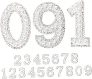 Beatifufu 20pcs Rhinestone Pearl Iron Patches for DIY Clothing Elegant Number Patches for Bags Shoes and Accessories Easy to Apply Durable Nonwoven