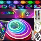 RGBIC LED Neon Strip Light Color Change Dazzle Bluetooth RGB Tube Bar Adv Deco